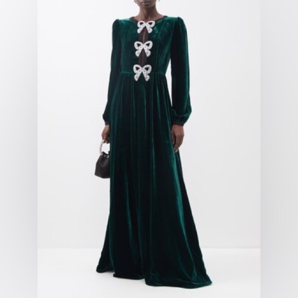 Saloni Camille Crystal Bow Gown